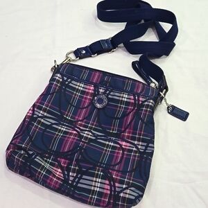 CoachTartan Poppy Plaid Sparkly Crossbody